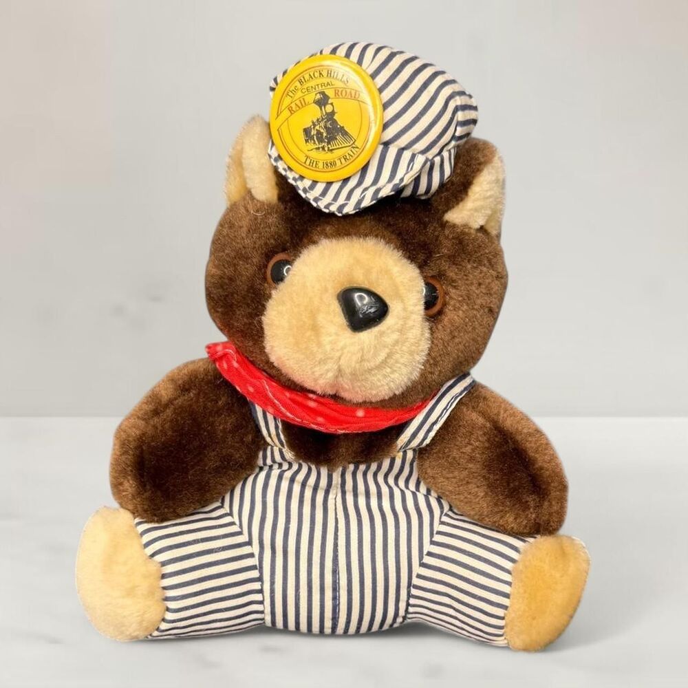 Antique Train Conductor Teddy Bear; The Black Hills Central Railroad: 1880 Train